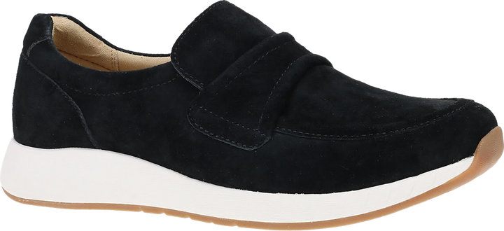 Quarter turn view Women's Dansko Footwear style name Clementine in color Black Nubuck. Sku: 8603000300
