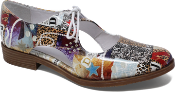 Women's Django & Juliette Keeria in Collage Print Patent Leather. Sku: DJ21128TK7PL