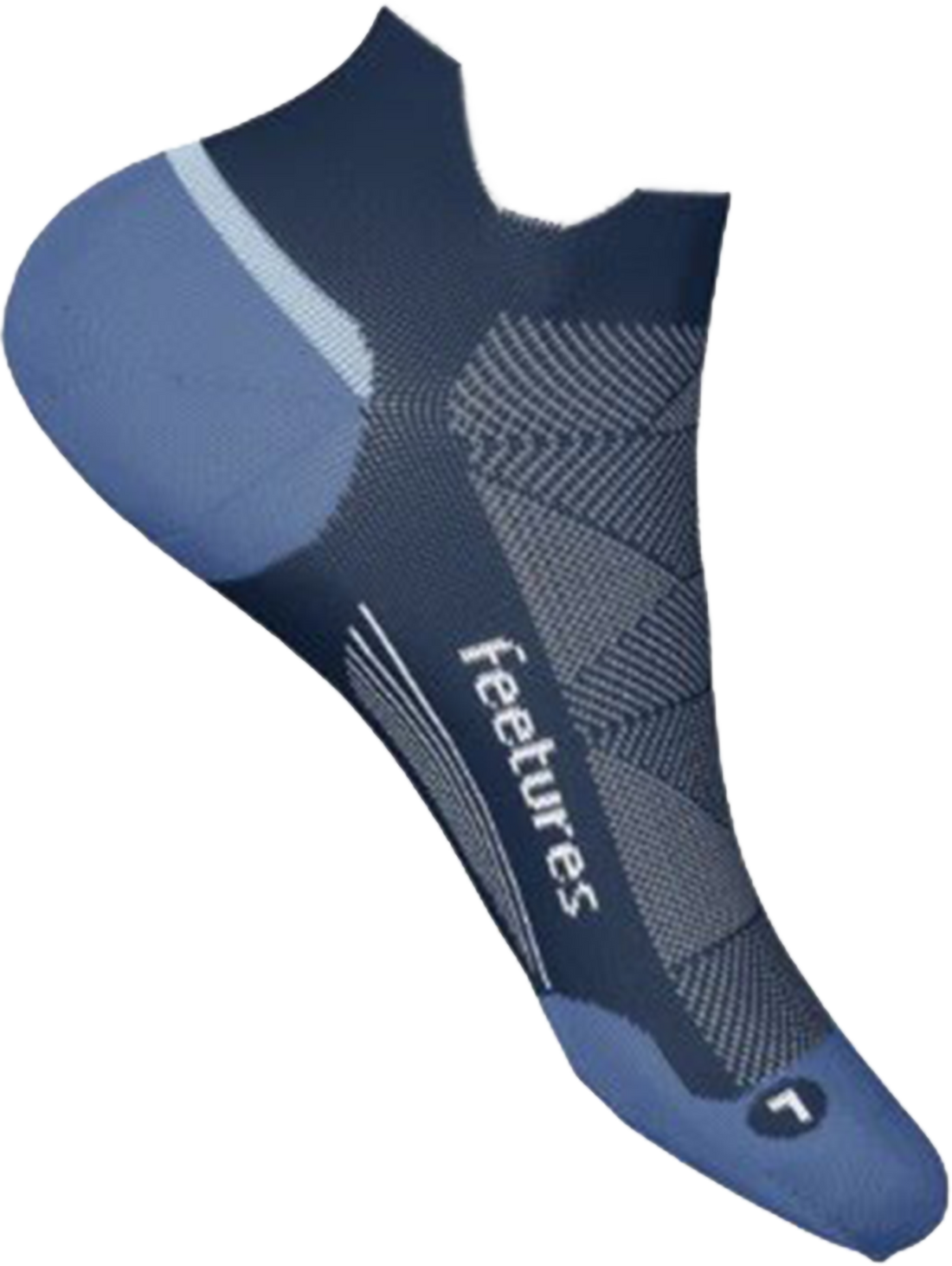 Quarter turn view Unisex Feetures Sock style name Elite Max Cushion in color Blue Wave. Sku: EC5021860