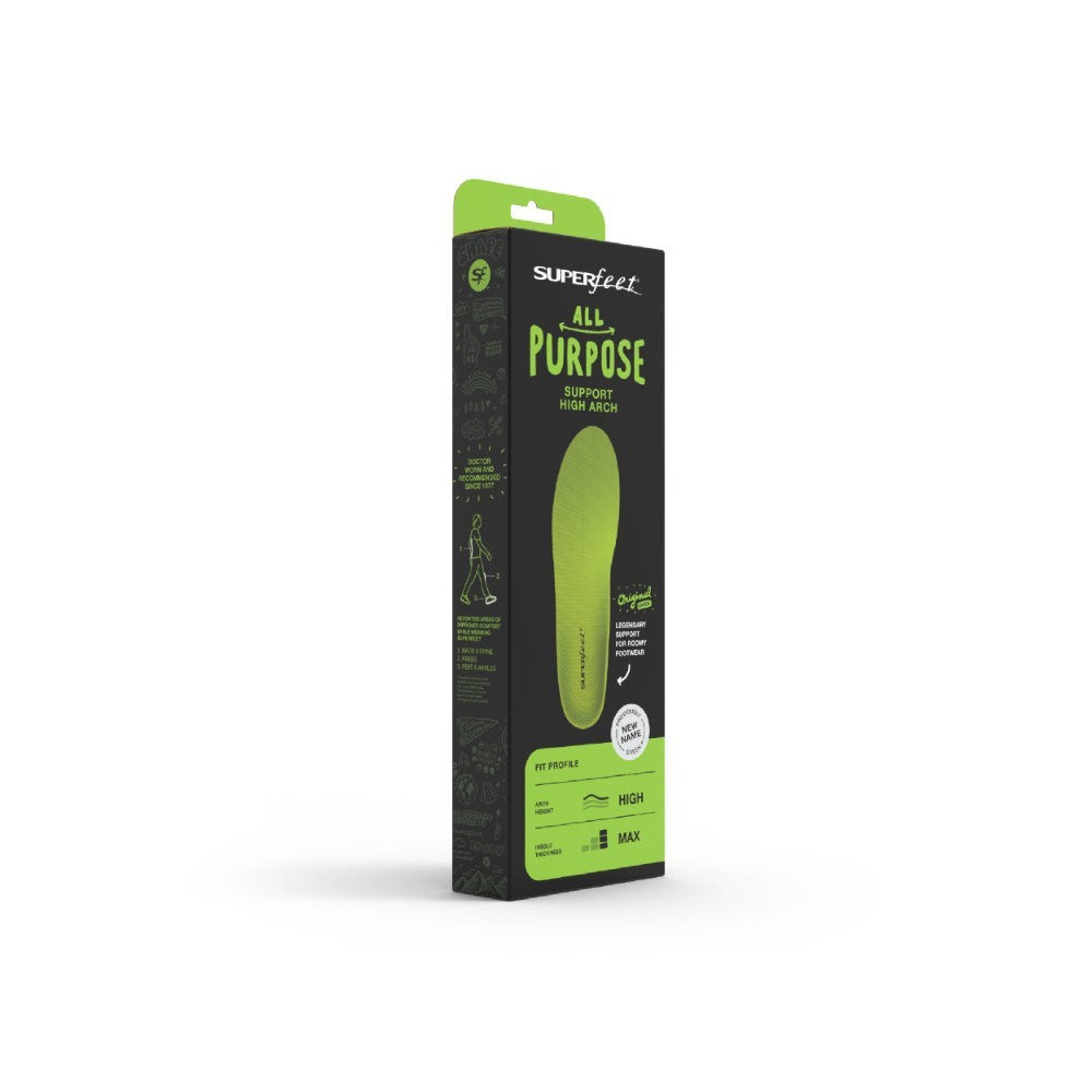 Unisex Superfeet All-Purpose Support High Arch (Green) in Green. Sku: GREEN