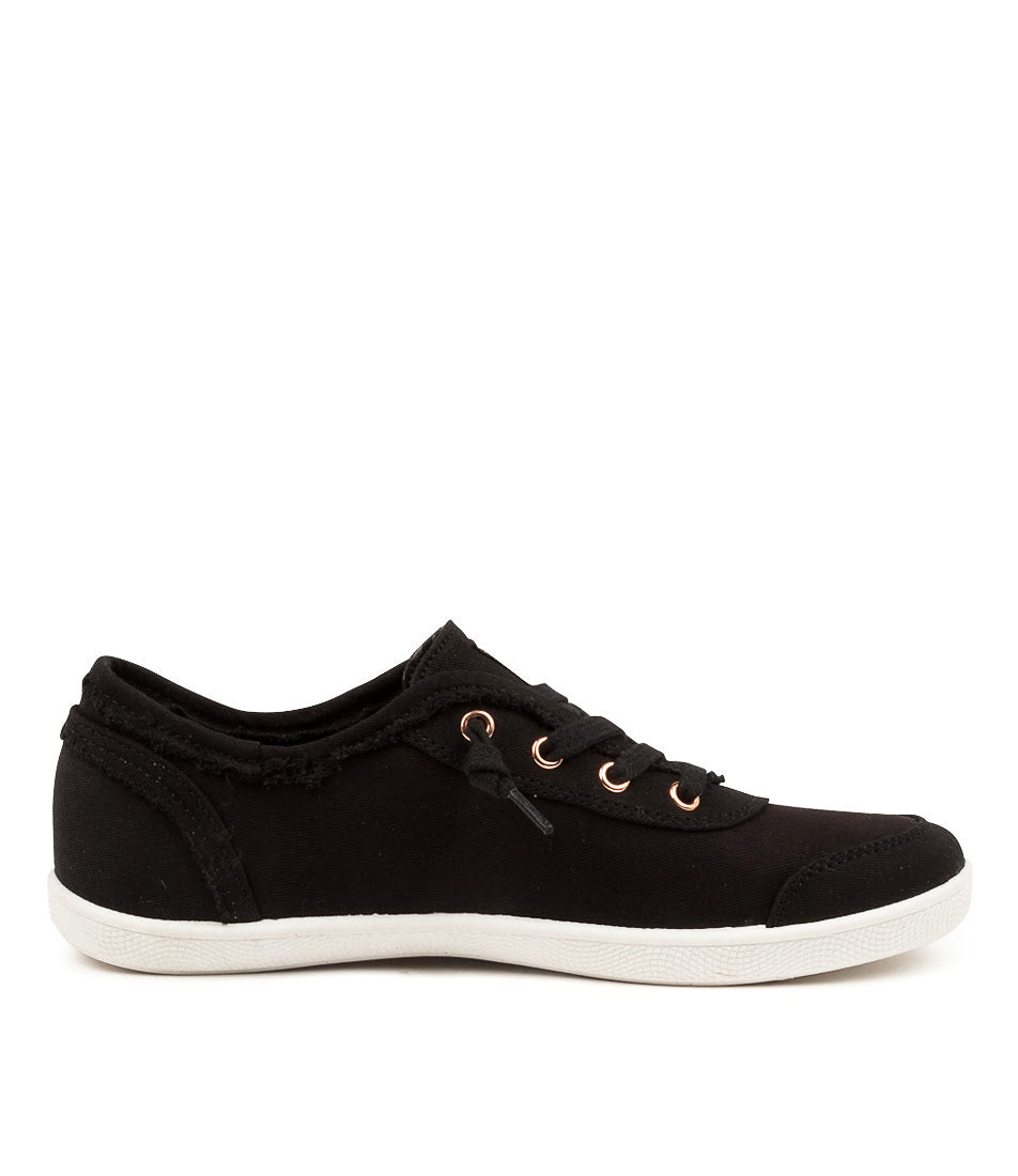 Black canvas shoe on a white background